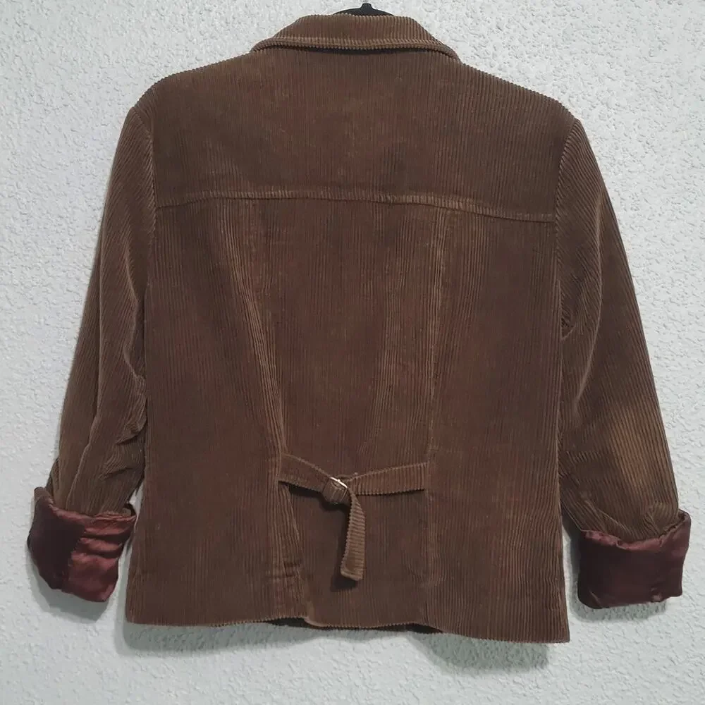 Vintage American Eagle Womens Corduroy Button Up Jacket Size M Edwardian Chore - Picture 2 of 7